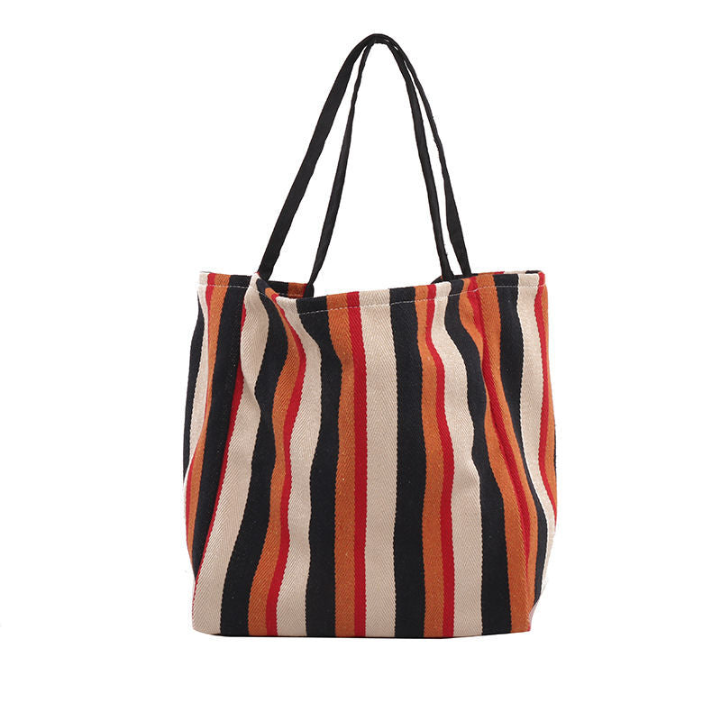 Borsa a tracolla in canvas colorato con motivo intrecciato, ideale per studenti, marchio Valstrend shop