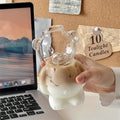 1pc Cocktail Glass Bear Shape Insulated Cute Teddy Bear Glass, Multipurpose Latte, Juice, Milk, Water Cup, Hand Wash Only, Reusable Tall Glass Beverage Container
