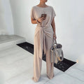 Pantaloni da abito eleganti e alla moda di Valstrend, in maglia plissettata con lacci, stile sofisticato e alla moda.
