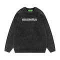 Maglione da uomo Valstrend con lettere ricamate, stile lazy e rilassato, tessuto semplice e comodo, vestibilità morbida.