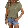 Maglione moda Valstrend con maniche corte, tessuto morbido, colore neutro, perfetto per look casual e autunnali.