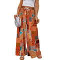 Floral Casual Pants Trousers Color Matching