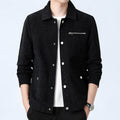 Giacca polo casual da uomo Valstrend, giacca autunnale trendy, stile giovanile, collo a polo, adatta a tutte le occasioni.