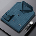 Camicia casual da uomo Valstrend, manica lunga, senza cuciture, stile business autunnale, adatta a uomini di mezza età.