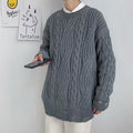 Lazy Sweater Male Loose Hong Kong Style Twist Sweater Knitted Cardigan
