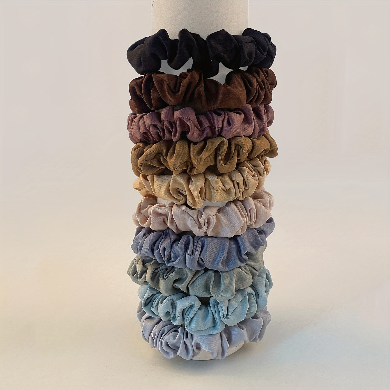 10 elastici per capelli eleganti a pieghe, accessori trendy per acconciature femminili e uso quotidiano, marca Valstrend.