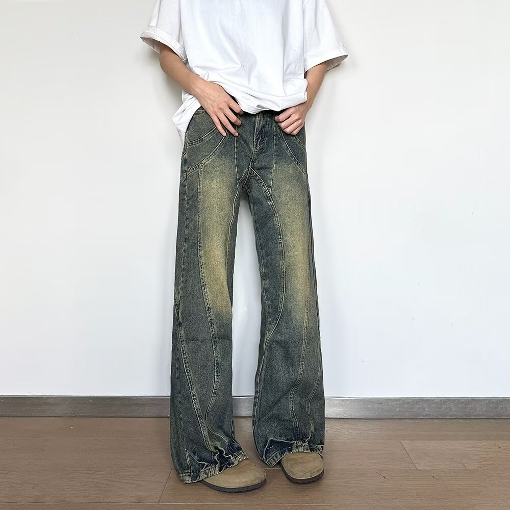 American High Street Vibe Loose Straight Drooping Jeans