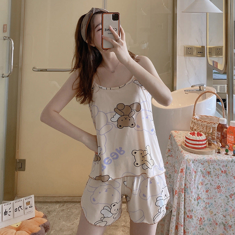 Set di pigiami donna Valstrend, semplice e elegante, con canotta e pantaloni comodi per l'homewear.