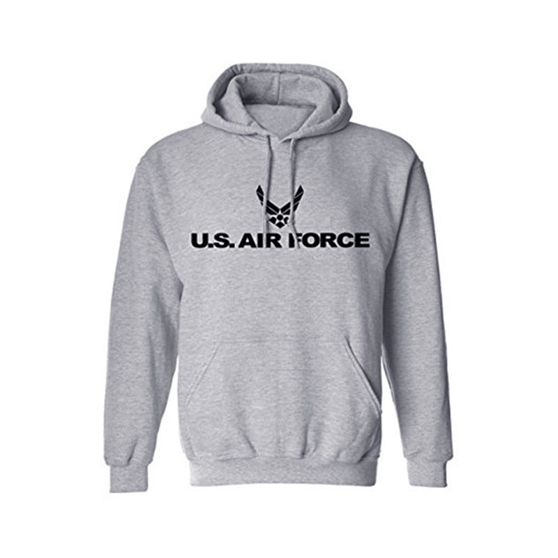 Felpa U.S. Air Force Valstrend Shop in cotone con stampa del logo militare, morbida e comoda, visibile davanti.