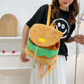 Zaino morbido a forma di hamburger carino, con portamonete in peluche, perfetto per bambini e scolari, marchio Valstrend shop