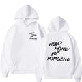 Felpa con cappuccio Valstrend con stampa divertente "Need Money" e lettere, stile casual e alla moda, fronte visibile dell'indumento
