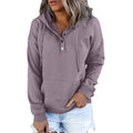 Maglione casual con cappuccio per donna, maniche lunghe e vestibilità ampia, in tessuto morbido e comodo.