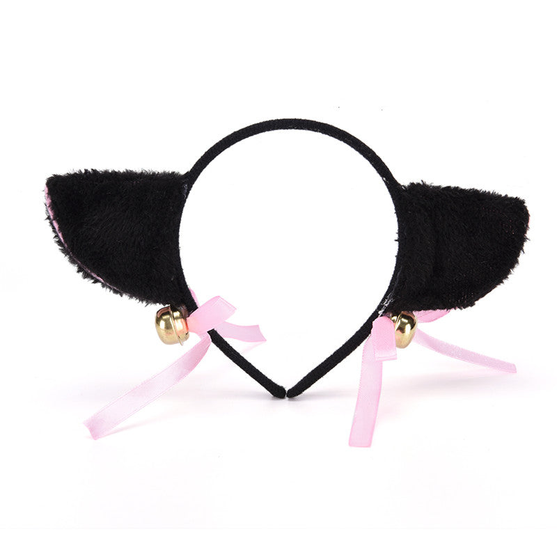 Fascia con orecchie di gatto in peluche, campanelli, stile anime, cosplay, accessorio per capelli Maid e Catwoman, Valstrend shop