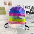 Zaino trasparente in PVC waterproof di grande capacità, ideale per studenti, con spallacci regolabili e design resistente.