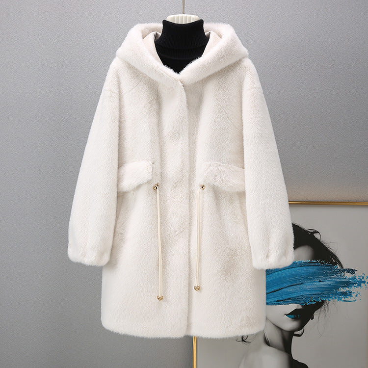 Giaccone lungo e morbido da donna Valstrend, maglione oversize imbottito e caldo, ideale per l'inverno, in tessuto spesso e confortevole