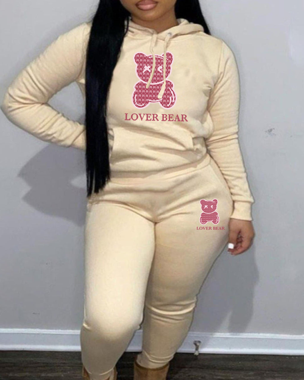 Felpa con cappuccio e pantaloni sportivi da donna Valstrend, nuovo arrivo, stile casual e comodo, tessuto morbido e pratico