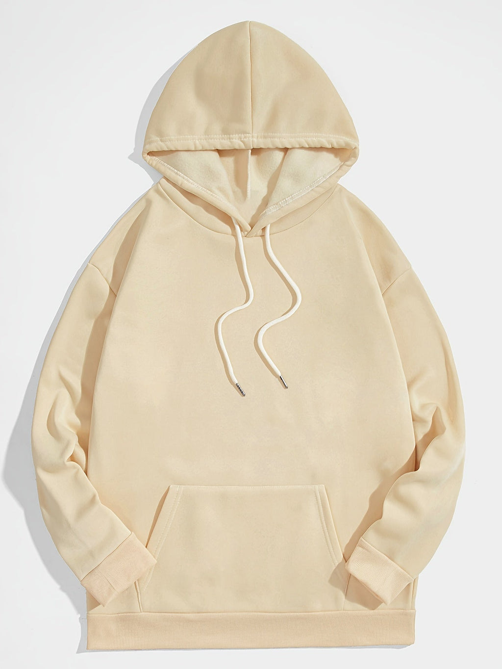 Felpa con cappuccio casual da uomo Valstrend, colore solido, morbida e trendy, ideale per primavera e autunno, abbigliamento outdoor