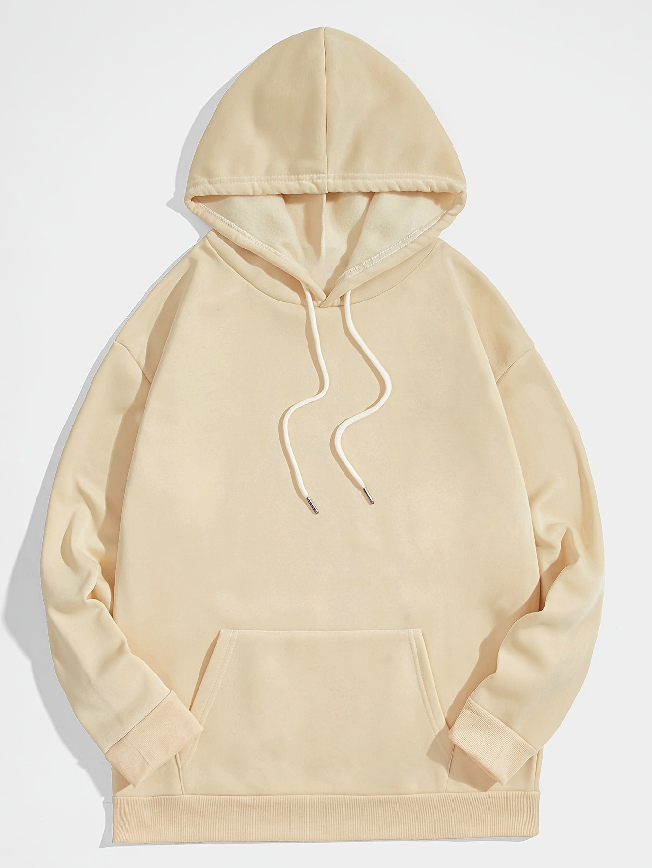Felpa con cappuccio casual da uomo Valstrend, colore solido, morbida e trendy, ideale per primavera e autunno, abbigliamento outdoor