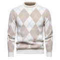 Men's Fashionable Knitted Round Neck Printed Slim Bottoming Shirt
