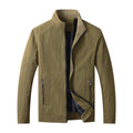 Giacca in velluto cotone con colletto alto, imbottita per l'autunno, marca Valstrend, vista frontale, stile elegante e caldo