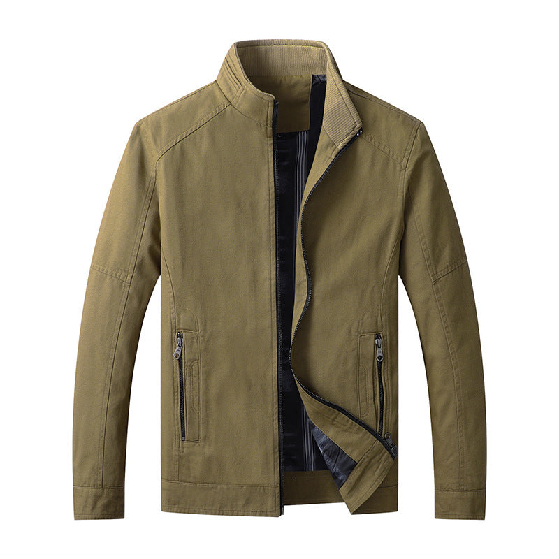 Giacca in velluto cotone con colletto alto, imbottita per l'autunno, marca Valstrend, vista frontale, stile elegante e caldo