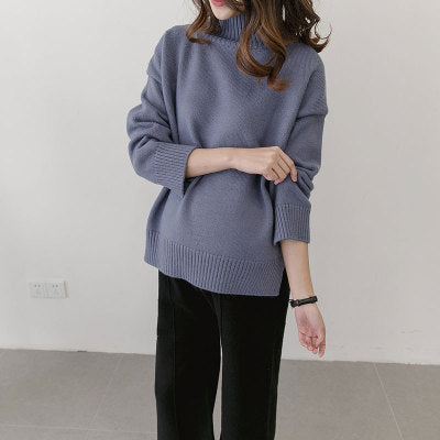 Maglione invernale per gravidanza Valstrend, maglia oversize con collo arollo, adatto a donne in gravidanza e donne incinte.