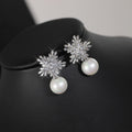 Set di collana e orecchini di perle di lusso alta qualità con zirconi, stile elegante e adatto a spose e occasioni speciali.