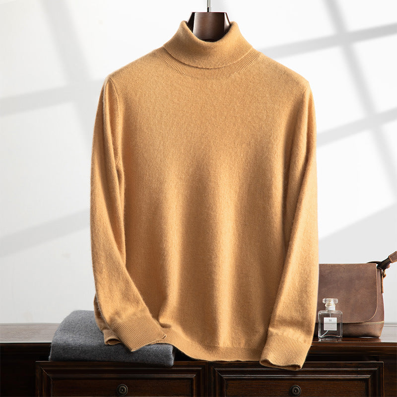 Camicia casual da uomo Valstrend in cashmere con collo alto, adatta per autunno e inverno, in stile rilassato e elegante.