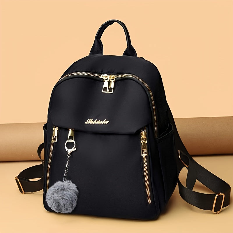 Zaino alla moda Valstrend in oxford leggero con tracolla regolabile e zip color oro, ideale per uscite casual.
