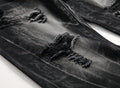 Jeans neri strappati da uomo Valstrend, pantaloni di jeans a sigaretta per autunno e inverno, taglie comode e stile casual