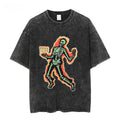 Retro Washed Distressed Loose Casual Heavy Cotton Short Sleeve