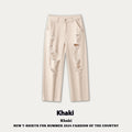 Pantaloni casual con zip e strappi da uomo in cotone Valstrend, stile rilassato con dettagli moderni e tasche.