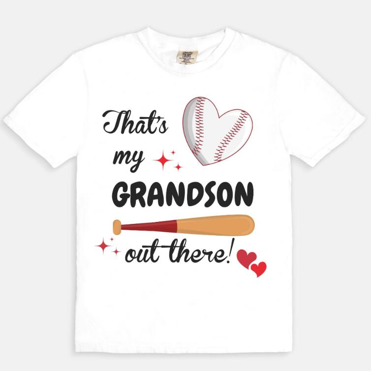 Maglietta baseball per nonna europea e americana Valstrend, con scritta "that’s my grandson" e design casual, vista frontale