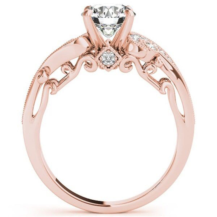 Anello di fidanzamento princess in stile europeo e americano di Valstrend, con pietre brillanti e design elegante.