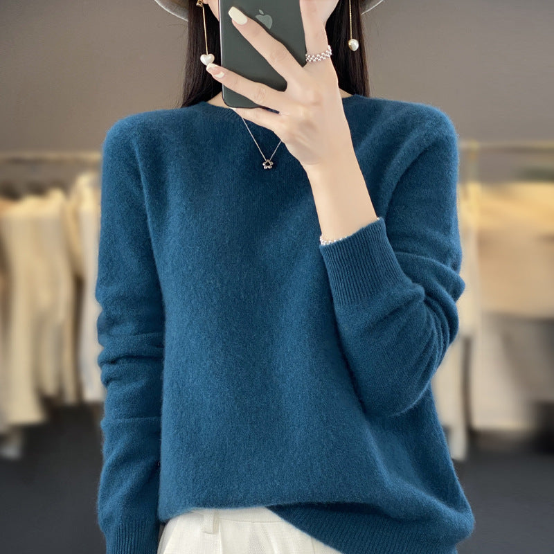 Maglione donna in cashmere morbido e largo, traspirante e caldo, con lavorazione a maglia, marca Valstrend.