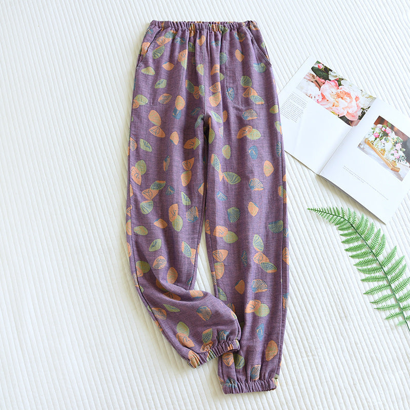 Pantaloni larghi in cotone da donna Valstrend, pantaloni anti-zanzara comodi per casa con design casual e stile rilassato