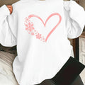 Women's Casual Heart & Snowflake Print Sweatshirt - Cozy Polyester, Long Sleeve, Crew Neck Pullover for All Seasons