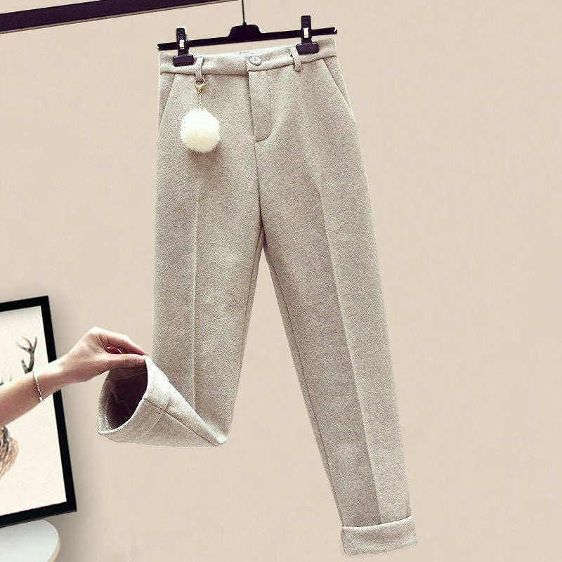 Women's Casual Sweater Haren Pants And Velvet Cotton Suit Set