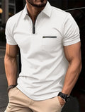 Felpa maschile Valstrend con tasca a cappuccio a polo waffle, girocollo e chiusura a zip, stile casual e confortevole
