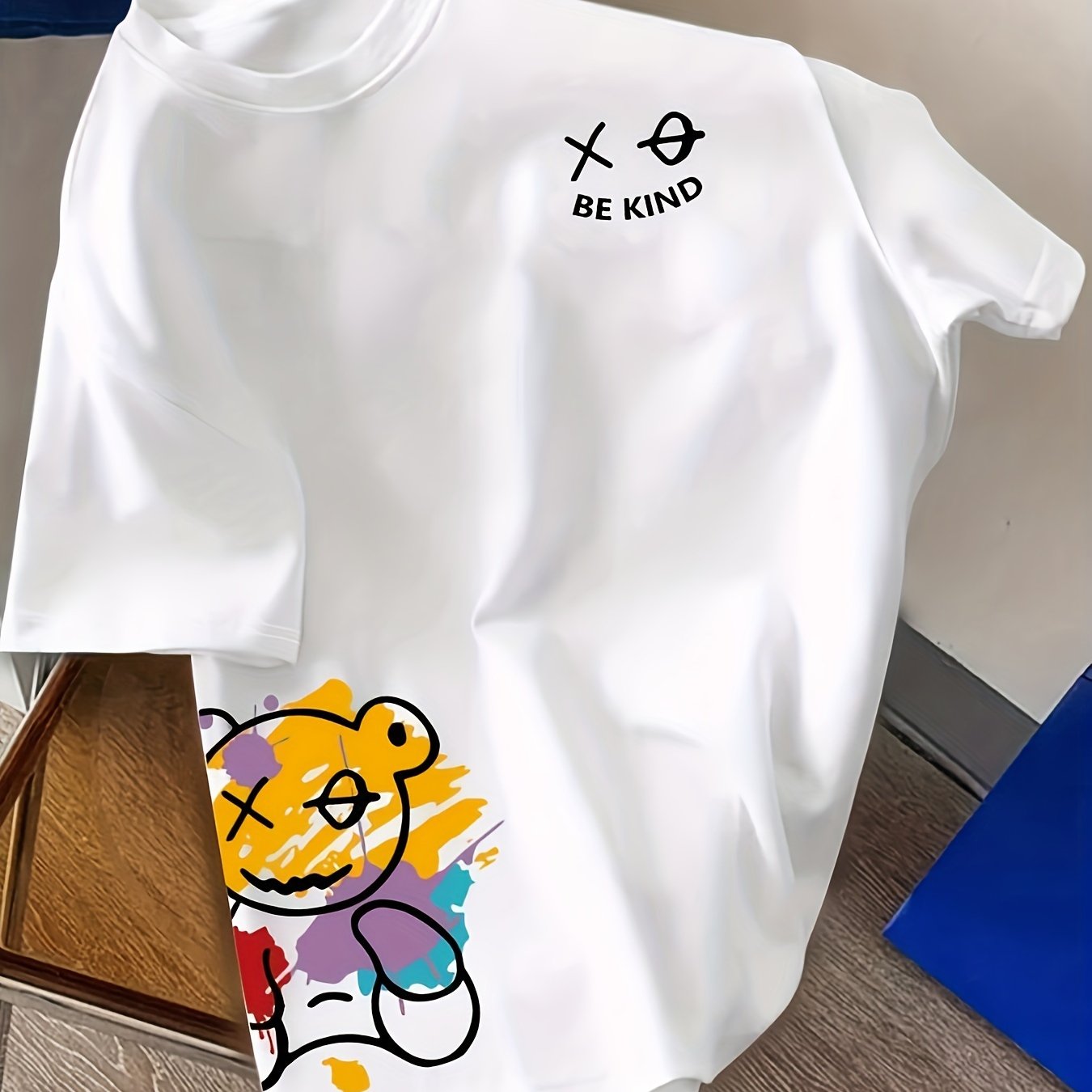 Men'S Casual Sports T-Shirt A859, Polyester, Regular Fit, Striped Pattern, Stretch Fabric, Summer Top for Teens, Adults, Couples, Training, Running, Beach, Hiking, Outdoor Activities, Round Neck, Knit Construction