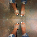 Ciabatte da donna Valstrend con decorazioni in strass, scarpe piatte eleganti e comode per la moda femminile.