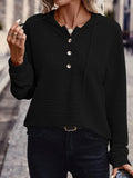 Maglione casual a maniche lunghe a collo cadente in tinta unita Valstrend, stile rilassato e comodo, vista frontale.