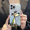 Custodia per telefono semplice e colorata con design cartone animato in argento, marca Valstrend shop.