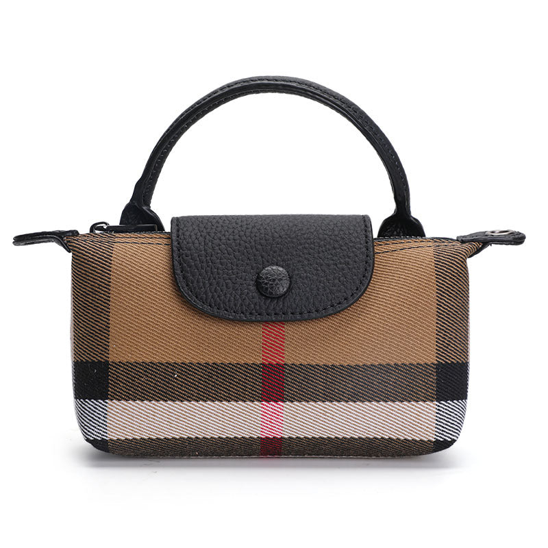 Borsa a tracolla in pelle stile western Valstrend, con tessuto a quadri, porta portatile e design elegante