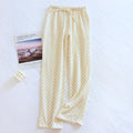 Pantaloni larghi da donna in cotone e garza, stile casual, con vita elastica, ideali per casa, marca Valstrend shop.