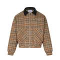 Cappotto unisex a quadri retrò con colletto a revers, stile classico, marchio Valstrend, tessuto a motivo a righe.