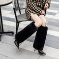 Scarpe da donna Valstrend con tacco a stiletto in lana per inverno, adatte a occasioni formali e matrimoni.