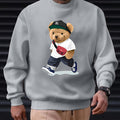 Cute Little Bears Print Men's Short Sleeve Golf Shirt, Business Casual Comfy Top For Tennis Training