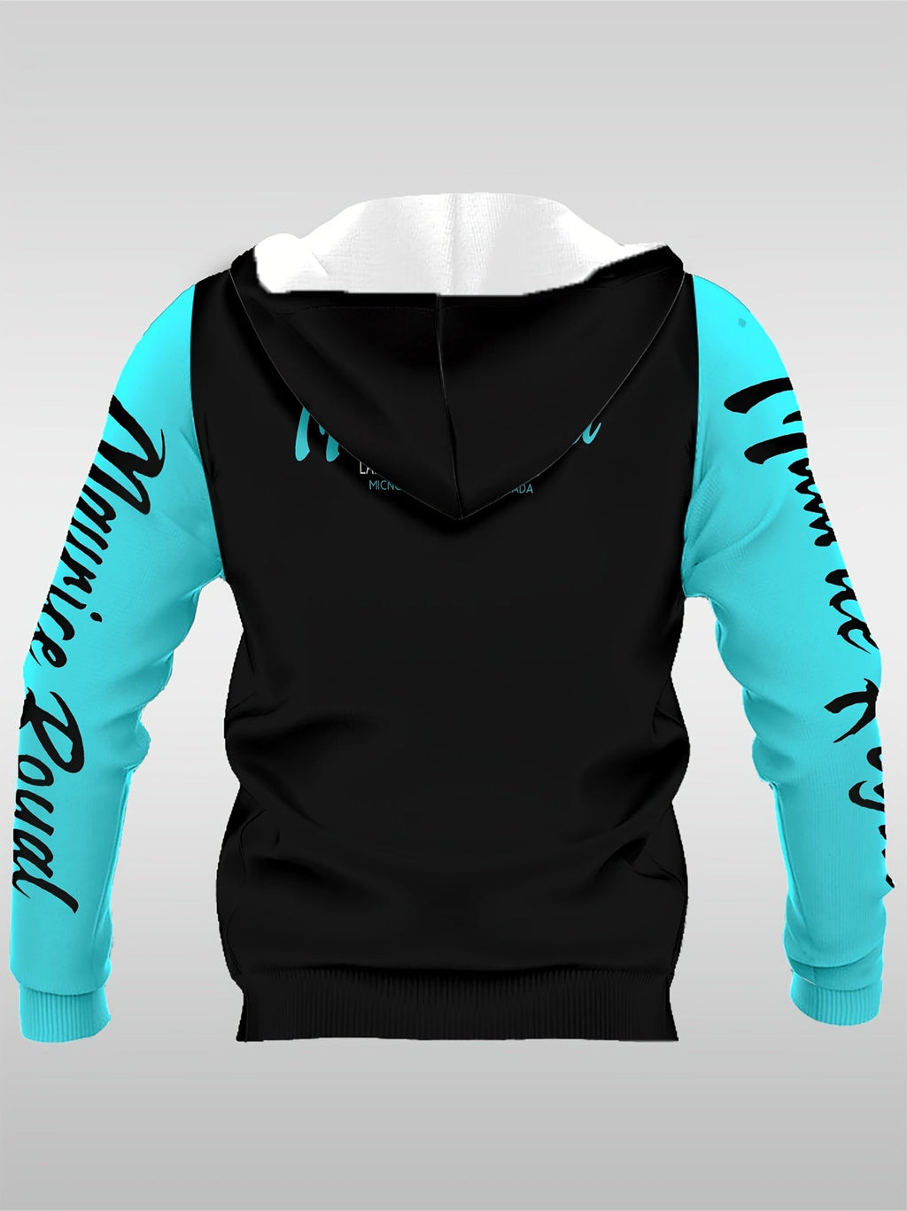 Felpa casual da uomo Valstrend, con stampa digitale 3D, in tessuto elasticizzato blu e nero, comoda e ideale per autunno e inverno