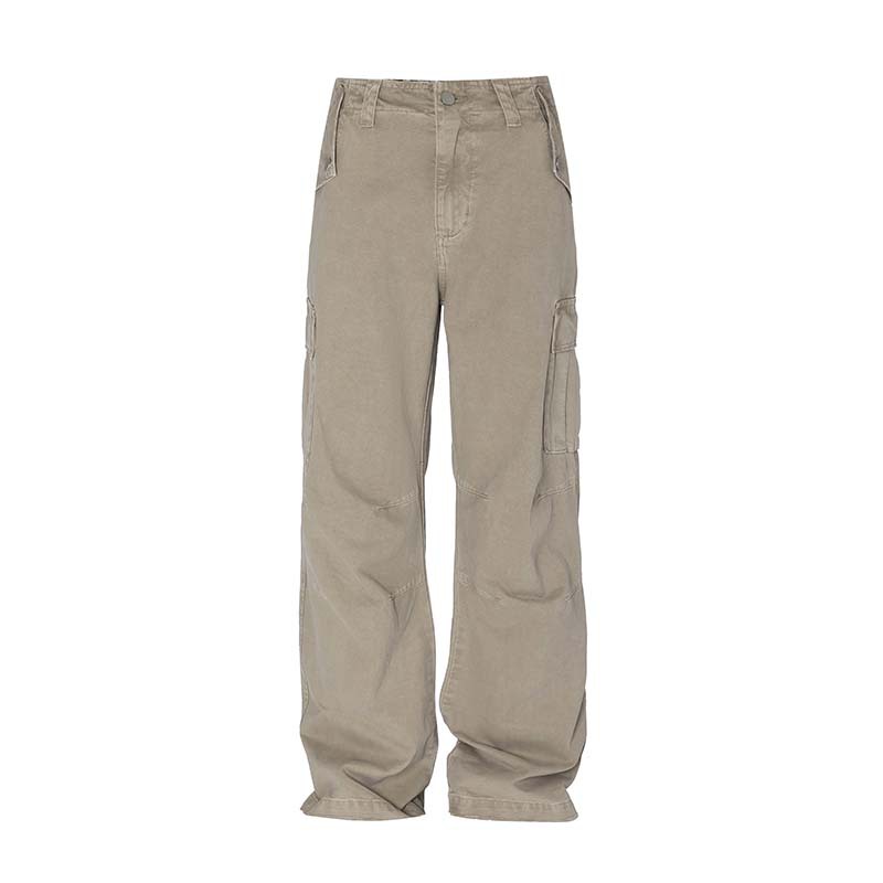 Washed Old Multi-pocket Straight-leg Denim Trousers Men's Loose Casual Pants